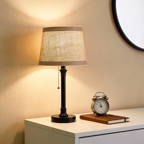 Oneach 19.5" Small Table Lamp for Bedroom - Bedside Lamps for Nightstand - Image 2