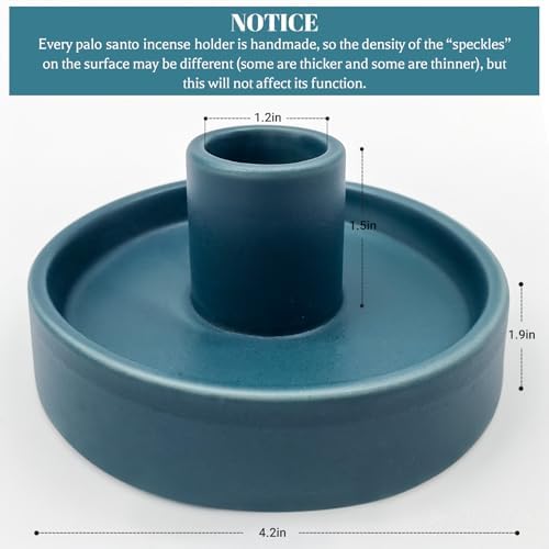 Palo Santo Holder, Ceramic Incense Stick Holder, Sage Holder for Yoga, Meditation, and Energy Cleansing, Unique Ceramic Incense Holder Gift for Palo Santo Sticks (Blue) - Image 2