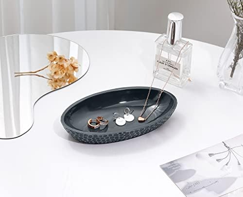 Emibele Jewelry Dish, 7" x 4" Honeycomb Resin Ring Holder Tray Key Bowl - Image 3
