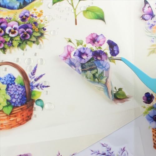 30 Sheets Precut Purple Garden Landscape Stickers Book for Junk Journal Supplies, Transparent PET Stickers for Journaling, Scrapbooking, Bujo, Collage, Card Making - Image 3