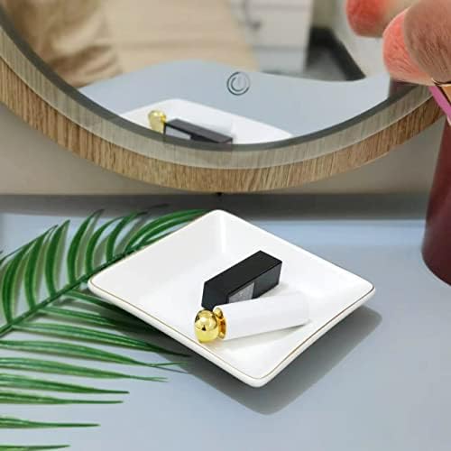 HANKOR Ceramic Jewelry Dish Tray, Decorative Trinket Tray Holder for Ring Earring Key, Gift for Women Girls, 4.7inch, White - Image 5