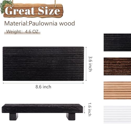 Bathroom Sink Tray Wood Riser Display Kitchen Decor Soap Holder, Black - Image 3