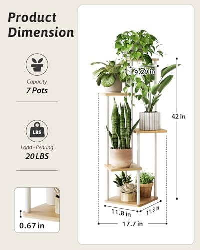 GENTINGBRO Corner Plant Stand Indoor Tall Plant Stand White 5 Tier - Image 2