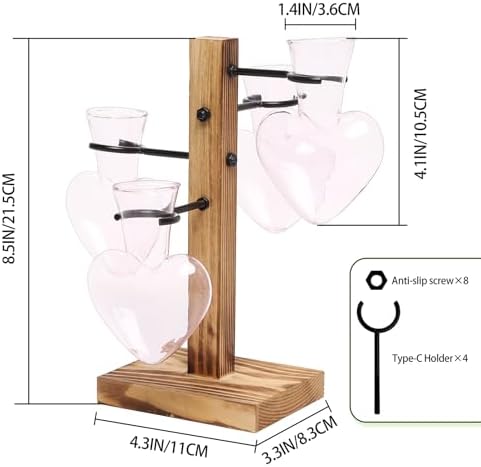 Plant Terrarium Propagation Stations with Wooden Stand - Image 2