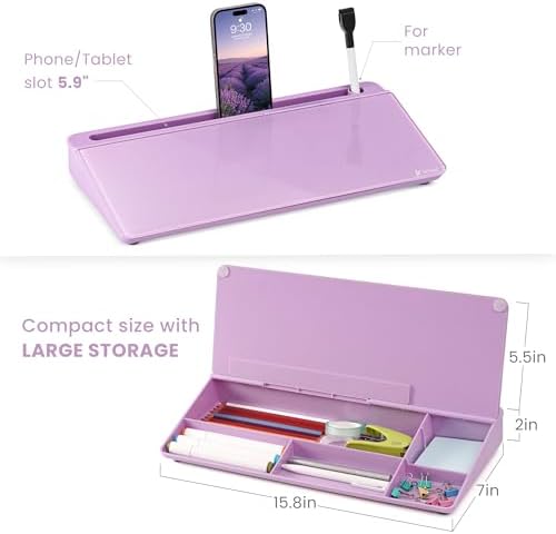Varhomax Glass Desk Whiteboard with Storage - Image 5