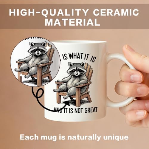 It Is What It Is And It Is Not Great 11 oz Ceramic Raccoon Mug - Image 3