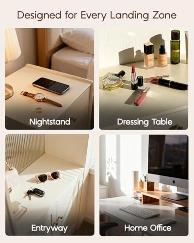 VLANDO valet Tray for Men, Foldable PU Leather Catchall Tray, Toffee - Image 2
