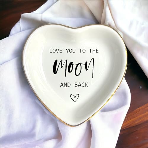 Heart Ring Dish, White Ceramic Jewelry Dish For Mom Wife Bride Lover, Ceramic Jewelry Dish, Trinket Tray, Mother's Day, Wedding Gifts - Image 3