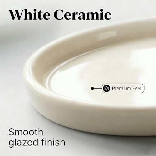 White Ceramic Trinket Tray Decorative Jewelry Dish for Vanity Ring - Image 3