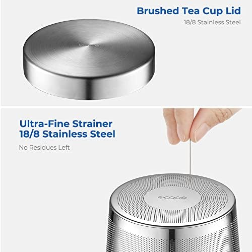ecooe 16.9oz Glass Tea Cup with Infuser and Lid 430ml(Use Capacity) - Image 3