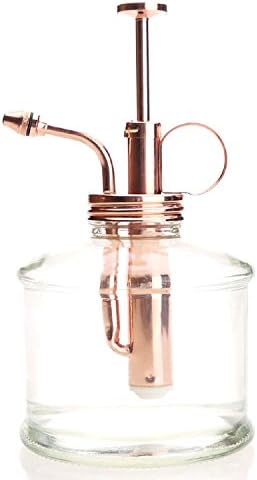 Plant Mister- Clear Color Glass Bottle & Brass Sprayer (Rose Gold) by Purism+Style