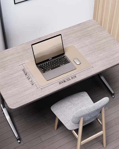 YSAGi Double-Sided Desk Pad, 23.6"x13.7" Leather Desk Mat, Eco Cork Desk Pad Protector, Large Mouse Pad for Desk, Waterproof Desk Blotter Pad, Desk Writing Pad for Office Work/Home(Beige/Cork) - Image 2