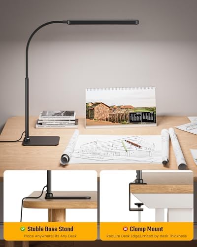 SUPERDANNY Eye-Caring LED Desk Lamp Work Lamp Office Lamp with Base - Image 7
