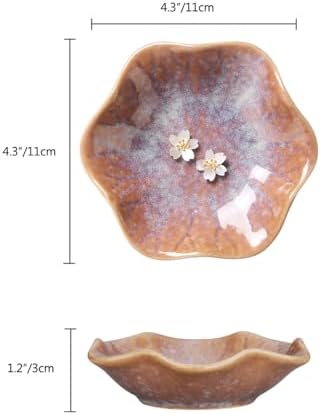 2PCS Lotus Leaf Shape Ring Holder Dish, Small Key Bowl, Ceramic Trinket Tray Jewelry Dish Organizing Necklace Earrings for Mom Friend Sister, All Jewelries Are NOT Included. White+Purple. - Image 6