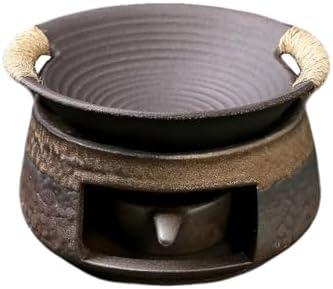 Ceramic Aromatherapy Burner — Candle Warmer for Herb, Natural Oil Fragrance Diffuser & Teapot Warmer, for Home Fragrance, Meditation, and Relaxation (C-Stone Texture Stove+D3 Baking Dish) by Unknown