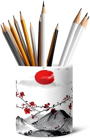 Ceramic Pen Holder Desk Accessories Brush Holder Pencil Holder Organizer by Unknown