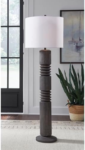Signature Design by Ashley Fainwell Floor Lamp, Distressed Black, 64-Inch - Image 4