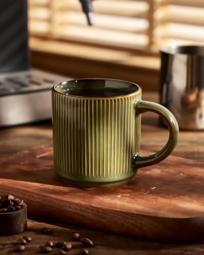 famiware Coffee Mug Set of 8, Star 12 oz Ceramic Mugs Cups Set with Handle - Image 4