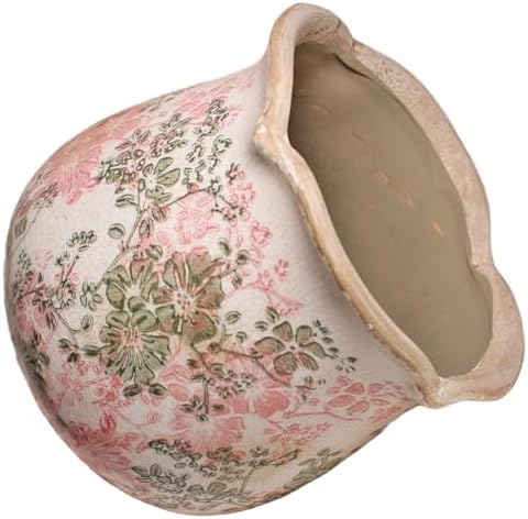 Ceramic Pots for Plants, Pink Colorful Vintage Plant Pot with Drainage Hole - Image 6