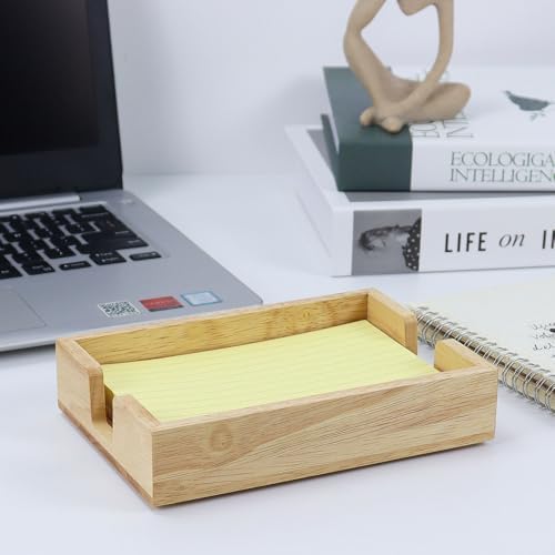 MultiBey Rubber Wood Sticky Note Holder - 4x6 Inch Note Pad Dispenser - Image 6