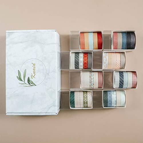 Knaid 40 Rolls of Slim Washi Tape Gift Box Set, Decorative Paper Tapes 10 mm Wide for Scrapbooking, DIY Arts and Crafts, Bullet Journal, Planner, Junk Journal, Notebooks (Minimalist) - Image 6
