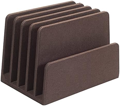 MobileVision Multi Device Stand & Organizer for Smartphones, Tablets and Laptops, Executive Dark Brown, 5 Slots - Image 6
