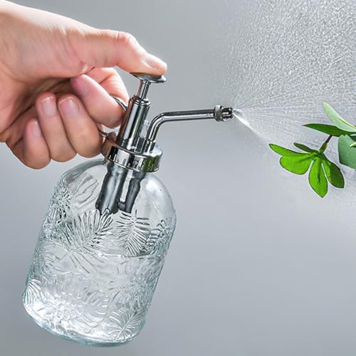 Spray Bottle for Plants, Plant Mister Spray Bottle, Glass Plant Mister Spray Bottle, Embossed Vintage Glass Watering Can, Succulent Watering Bottle with Top Pump for Outdoor (NN) - Image 5
