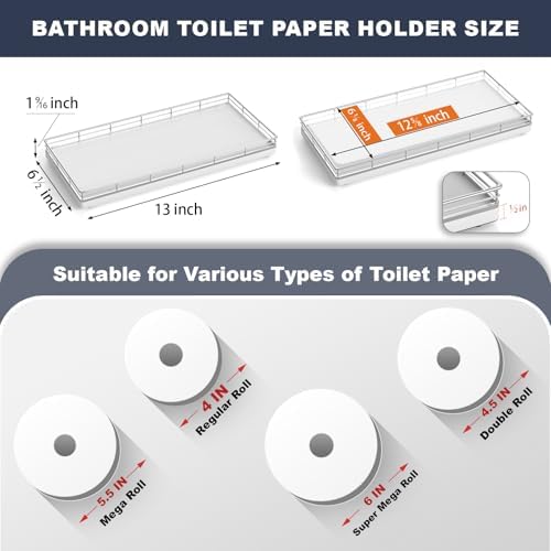 Oak Bathroom Toilet Tank Tray, 13" Wood Back of Toilet Paper Basket Tank Topper Storage, Vanity Tray for Perfume Makeup Candle Toiletry Organizer for Kitchen Coffee Table Silver Tray Decor - Image 2