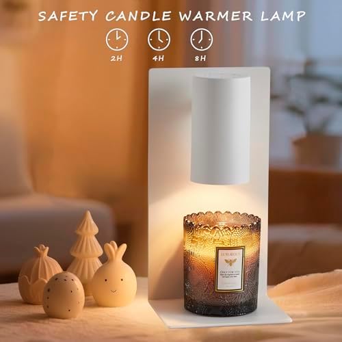 White L-Shape Candle Warmer Lamp with Timer Dimmable, New Home Decor for Bedroom, Office, Modern Living Room, Christmas Birthday New Year Gift for Women Man - Image 6