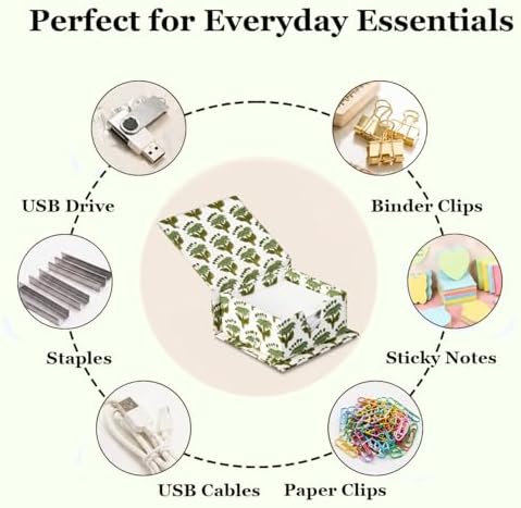CPC Emerald Green Block Print Cotton Desk Organizer Sticky Note Holder - Image 6
