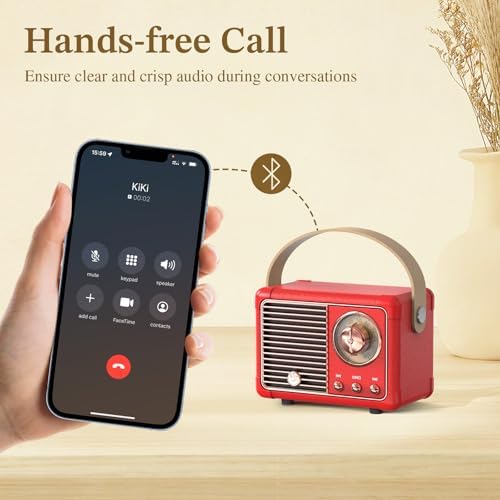 PRUNUS J-999 Retro Bluetooth Speaker,Vintage Decor Mini Wireless Speaker - Image 6