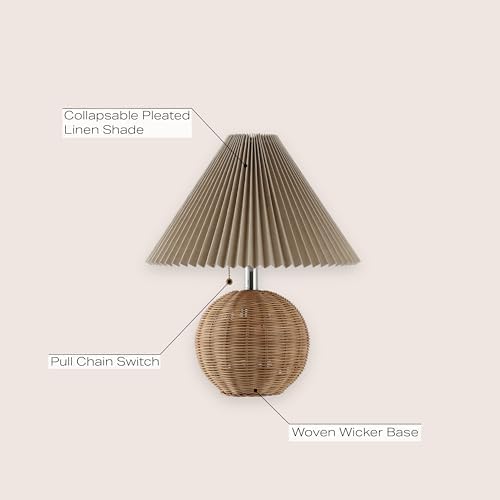 JONATHAN Y Aksel Sphere Table Lamp Coastal 17.25", Natural/Chrome - Image 2