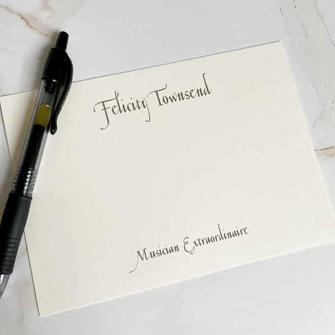 Casual Personalized Flat Cards - Raised Ink Stationery Made in the USA