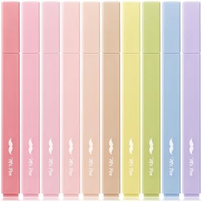 Mr. Pen- Aesthetic Highlighters No Bleed, 10 Pack, Assorted Colors | Chisel Tip, Cute Highlighters Assorted Colors for Journaling, Highlighting, Underlining, Fast Dry, Back to School Supplies by MrPen