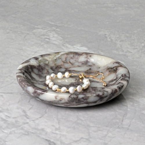 ZSHAWN Natural Marble Ring Dish Jewelry Tray, 5.5" Trinket Dish by ZSHAWN