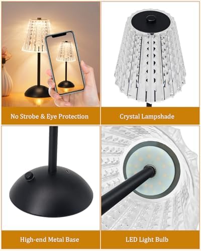 Nusogon 4 Pack Rechargeable Cordless Table Lamp, Touch Control Desk Lamp - Image 6