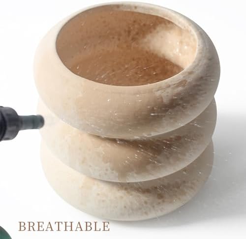 Ceramic Plant Pot Indoor, 6.5 Inch Beige Unglazed Flower Pot with Drainage Hole, Bubble Design Ceramic Planter for Home & Office Decor - Image 5