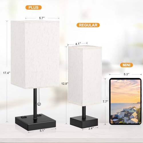 Bedside Lamp for Bedroom - 3 Color Temperatures, USB A+C, 2 AC Outlets - Image 5