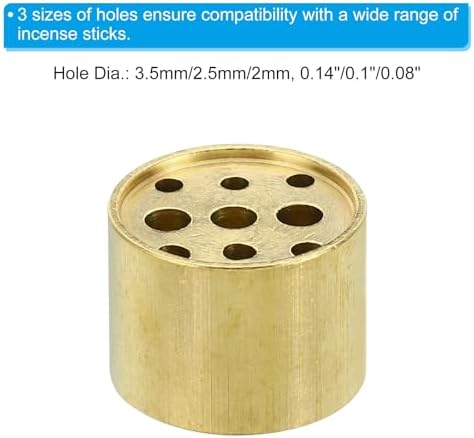 PATIKIL Incense Holder, 2 Pack Brass Incense Cone Burner Stick Holder with 9 Holes Incense Stand Base for Yoga Spa Room Home Office, 0.8" Dia. 0.6" Tall - Image 4