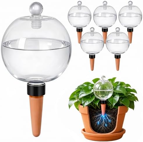 6 Pack 26 oz Extra Large Plant Self Watering Globes to 3 Weeks Watering by Shuomeng