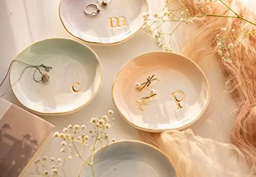 COLLECTIVE HOME - Ceramic Jewelry Tray, Decorative Trinket Dish for Rings Earrings Necklaces Bracelet Watch Keys, Birthday Mother's Day Christmas Gift for Women, 4.75", Colored Surface (D) - Image 6