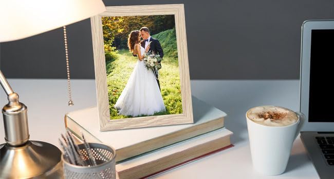 8x8 composite wood Picture Frame Set of 3, Real Glass for Rustic Natural 8x8in Poster Frames- Art Frame, Wall Hanging-Tabletop Display Gallery Family Wedding Memorial Pic Frame Best Gift