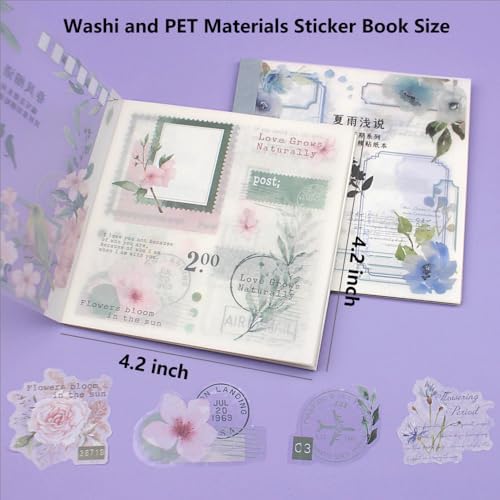 40 Sheets Sticker Book for Adults Journaling, Washi and PET Materials, Ephemera Aesthetic Stickers for Junk Journals, Bujo, Planners - Image 5