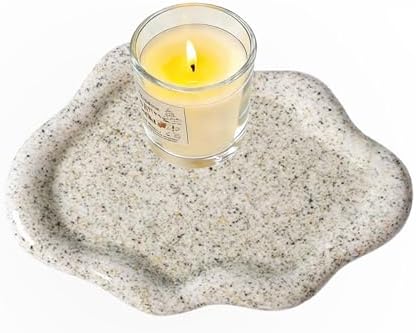 Jewelry Tray for Women, Cloud Shape Ceramic Trinket Dish, Jewelry Organizer Storage Holder for Ring Earring Bracelet Necklace, Make Up Organizer (White) (Stone Grey) - Image 3