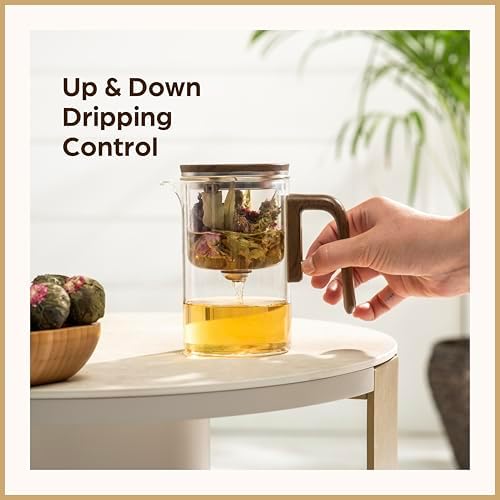 Enchanti Glass Teapot with Infuser - Magic Tea Pot for Loose Leaf Tea - Borosilicate Glass Tea Maker with Heat-Resistant Handle - Gift Box & Writable Card - 800ML (27oz) - Image 4