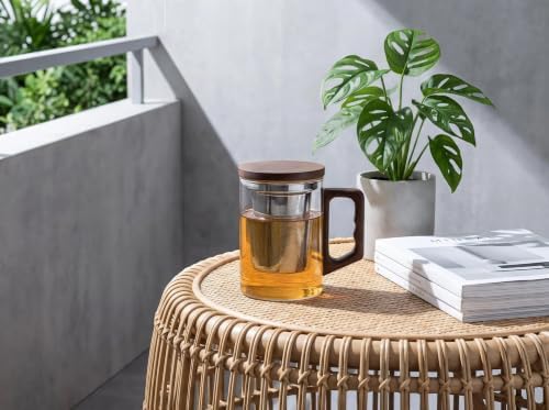 Tea Infuser Mug 400ML/15.5oz，Borosilicate Glass Infusion Mug Dishwasher Safe preferred for birthday gifts - Image 5