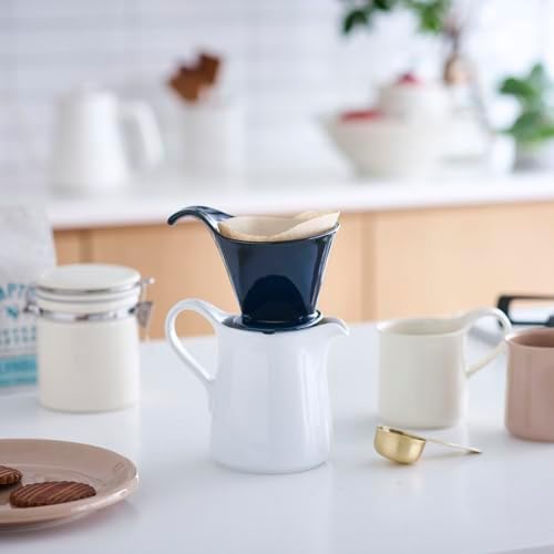 ZERO JAPAN - Bee House Pour Over Coffee Dripper - Ceramic Coffee Maker with Elegant Peek Hole, Drip Cone Brewer Coffee Gifts, Brewing Accessories - Jeans Blue, Standard Size - Image 2