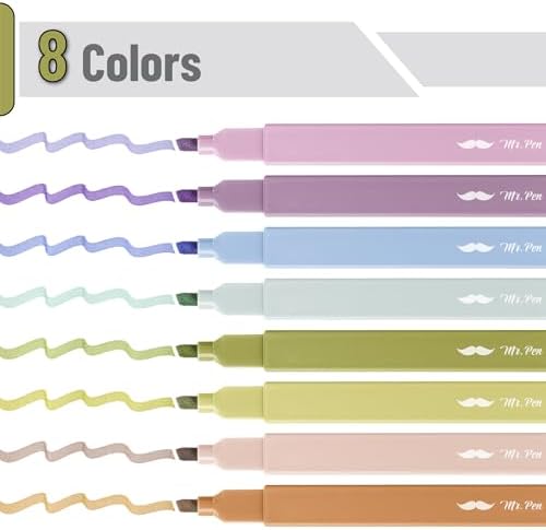 Mr. Pen- Aesthetic Highlighters No Bleed, 8 Pack, Assorted Colors | Chisel Tip, Cute Highlighters Assorted Colors for Journaling, Highlighting, Underlining, Fast Dry, Back to School Supplies - Image 2