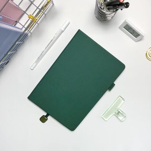 A5 Dotted Journal Starter Kit with Stencils and Stickers, Hardcover Dot Grid Notebook with 120 GSM Paper, Index Tabs and Date Stickers for Journaling, Study and Work,Green - Image 6