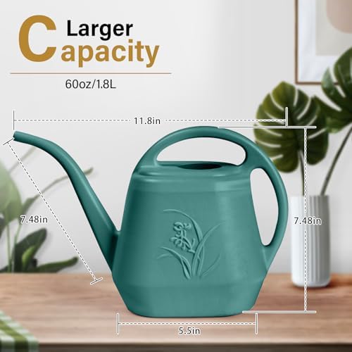 Plastic Watering Can - 1/2 Gallon - Green - Image 2